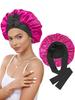 Sombrero Redondo de Cinta de Luto de Doble Capa de Amazon Lazo de Seda Imitación Cuidado del Cabello de Belleza Sombrero de Ala Ancha Turbante para Mujer Gorro de Noche