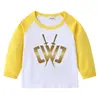 Chad Wild Clay Primavera e Outono Infantil Algodão Puro Ombro a Ombro Gola Redonda Base Manga Longa Top Camiseta para Bebê Menino