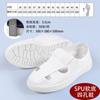 Zapatos Blancos Antiestáticos de Cuatro Agujeros PU Engrosados Antideslizantes para Fábrica Electrónica a Prueba de Polvo Verano Anti-olor Transpirables de Trabajo Zapatos Electrostáticos