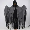 Em Estoque Capa de Halloween para Adultos e Crianças Capa de Bruxa Fantasia de Ceifador Traje de Casa Assombrada Peça Única de Terror