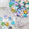 Broca para uñas cuadrada gruesa k9 Super Flash redonda transparente para uñas grasa cuadrada diamante cuadrado material de decoración de uñas diamante de alta calidad
