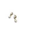 Pendientes de perlas estilo francés para mujer, sencillos, estilo frío, retro, metálicos, de alta gama, combinables con todo.