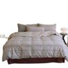 Estilo Escandinavo Algodón Teñido en Hilo Cereza Cepillado Juego de Cuatro Piezas Juvenil Otoño e Invierno Retro Funda Nórdica Sábanas Ropa de Cama de Alta Gama