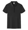 Camisa polo de cor sólida, manga curta, produto principal, versátil, confortável, estilosa, unissex, com logo estampado e bordado workwear
