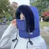Gorro de Invierno Térmico Transfronterizo Estilo Lei Feng para Hombres, con Protección para los Oídos y Calentador de Cuello Integrado Forrado de Felpa, Mascarilla Facial para Mujeres, Adecuado para Andar en Bicicletas Eléctricas, Gorro Cálido de Algodón