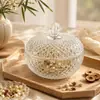 Frasco de vidrio transparente estilo Ins con tapa, frasco para guardar dulces y snacks, decoración para sala de estar del hogar