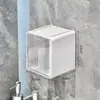 Caixa de armazenamento com vários compartimentos, montada na parede, sem furos, armário com espelho e série de caixas de armazenamento para o banheiro, ideal para guardar cosméticos