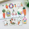 Aleación Huevo de Pascua con Goteo de Aceite Conejo de Dibujos Animados Zanahoria Colgante Joyería DIY Creativa Accesorios para Llaveros