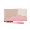Clutch Billetera Larga de Cuero para Mujer Estilo Coreano con Cierre de Cremallera y Bloque de Color Transfronterizo de Gran Capacidad