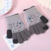 Guantes Calientes para Niños Invierno Dibujos Animados Lindos Guantes para Bebés de 1 a 3 Años Gateo Juego Guantes de Medio Dedo para Bebés