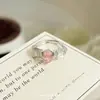 Anillo Vintage de Azúcar con Circonita Rosa Socialité de Alta Gama Lujo Nicho Anillo Abierto