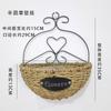 [Qingmu] Decoraciones para el Hogar Estilo Americano, Mimbre y Ratán Paja, Cesta Colgante de Flores para Pared, Maceta, Cesta Colgante Simulada, Maceta Colgante de Potos
