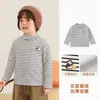 Camiseta Térmica Kaka Panda para Meninos com Forro de Fleece, Roupa de Inverno Infantil, Camiseta de Manga Longa para Bebê, Blusa de Inverno para Meninas, Estilo Moderno