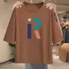 Excedente de comércio exterior transfronteiriço, roupas de marca para mães, camisetas de manga três quartos para meia-idade e idosos, blusas de manga curta plus size com corte solto