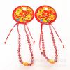 Pulsera de cuerda roja para comercio exterior con cuentas de amatista y chapadas en oro, pulsera tejida de estilo étnico anudado, pulsera china
