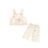 Qt259620 Traje para Niña 2025 Otoño Nuevo Estilo Coreano Bolsillo Correa Dibujo Animado Lindo Conjunto
