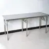 Mesa plegable rectangular portátil simple de acero inoxidable para el hogar, mesa larga para exteriores, puesto de mercado nocturno, mesa de comedor para barbacoa