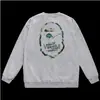 Moletom fino de terry para comércio exterior transfronteiriço, para homens e mulheres, estação outono, com estampa de letras homem-macaco e camuflagem, caimento solto, gola redonda, pulôver, moderno
