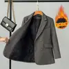 2026 Nuevo Traje Pequeño Acolchado de Lana Tallas Grandes para Mujer Otoño/Invierno Sensación de Alta Gama Invierno Engrosado Traje Petite