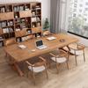 Escritorio Grande de Madera Maciza Moderno Escritorio de Oficina Mesa de Caligrafía Mesa Larga Grande Mesa de Troncos para Sala de Estar Banco de Trabajo Doble Escritorio de Escritura Venta al por Mayor