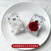 Día de San Valentín Transfronterizo Acrílico Flor Preservada Regalo Romántico Caja Transparente de Anillo de Rosa para Novia Propuesta Venta al por Mayor