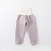 Calças Quentes para Bebê para Primavera e Outono, Cintura Alta, Proteção da Barriga, Não Precisa Tirar, Algodão Puro para Recém-Nascido, Calças Grossas de Outono Classe A, Leggings