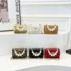 Moda Mini Monedero Casual 2025 Nuevo Cadena de Perlas Portátil Hombro Cruzado Pequeño Bolso Cuadrado Comercio Exterior Comercio Exterior