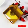 En stock venta directa transparente dorado caja de alta gama empaque regalo caja de regalo caja de dulces boda banquete de bodas caja de embalaje