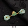 Botones de Hebilla Pan de Qipao Nuevo Estilo Chino Tejido a Mano Alambre Envuelto Perla Dorada Quemador de Incienso Botón de Tela de Una Palabra Hebilla Decorativa Retro Hanfu