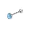 Europa y Estados Unidos transfronterizo nuevo 14g acero inoxidable degradado color mágico Piedra Ojo de Gato barra para lengua multicolor gota de aceite aro para lengua joyería para piercing