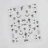 Adesivos de unha poá laços doce cool preto e branco fitas de balé laços corações borboleta adesivos de unha decorações