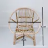 Cadeira de Rattan com Encosto para Varanda de Casa, Pequena Cadeira de Rattan, Cadeira de Lazer de Rattan Genuíno, Cadeira de Rattan Artesanal Respirável para Exterior para Uma Pessoa