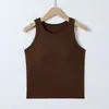 Camiseta de Verano para Mujer con Almohadillas en el Pecho, Chaleco de Hombro Ancho, Sin Mangas, Sin Aros, con Sujetador, Ropa Interior Slim Integral