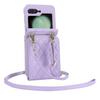 Funda de Cuero para Teléfono Móvil con Ranura para Tarjeta Samsung Z Flip8, Funda Protectora Rombo con Cremallera Cruzada para Samsung Z Flip7