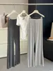 Pantalones casuales acampanados de rayas de color contrastante para mujer, nuevo estilo de verano, de cintura alta, fluidos, casuales, suaves y versátiles, largos