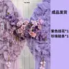 Decoración de Tablero Kt Mariposa Cascada Morada Flores Artificiales Salón de Belleza Punto Fotográfico Fondo de Fiesta Malla Morada Mariposa