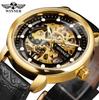 Reloj para hombre T-winner transfronterizo europeo y americano, moda, hueco, transparente, impermeable, mecánico manual, entrega de una sola pieza