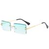 Gafas de sol de nueva moda transfronteriza con montura cuadrada de cobre degradado para fotos callejeras europeas y americanas