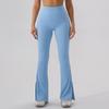 Pantalones deportivos de cintura alta Micro-Lar para exteriores, pantalones de campana para danza, caderas desnudas, pantalones de yoga, pantalones ajustados para correr de pierna ancha estilo europeo y americano para mujer