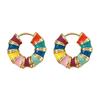 Aretes de Esmalte de Color Francés Temperamento Alto Sentido Moda Nicho Europea y Americana Hebilla Simple para la Oreja Anillo para la Oreja Producto Nuevo 2025