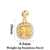 Pendente Colorido de Cristal Popular Transfronteiriço Aço Inoxidável Banhado a Ouro a Vácuo Colar Pulseira DIY Pingente Destacável