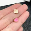 Aleación Multicolor con Goteo de Aceite Mini Corazón 8X9mm Accesorios para Joyería Colgante para Collar Hecho a Mano DIY Material para Accesorios de Ropa