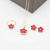 Conjunto de Três Peças Flor de Ameixa Cdd Ins Colar de Pérola Dupla Face, Brincos e Anel, Item Popular de Comércio Exterior, em Estoque, Direto da Fábrica Fonte