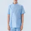 Uniforme de Enfermeira Feminino Fato Dividido de Manga Longa Conjunto Completo de Shorts Azuis de Verão Manga Curta Tamanho Grande Uniforme de Trabalho Médico