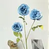 Flor Artificial de Seda Azul Claro Tallo Único Arreglo de Flores Falsas Decoración de Escena Floral Regalo del Día del Maestro Flor Decorativa