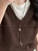 Collar con Colgante de Poni de Madera para Mujer 2025 Nuevo Otoño e Invierno Cadena Larga para Suéter Accesorios Retro del Año Animal de la Buena Suerte para Mujeres