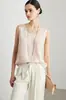 Camisola de Seda para Mujer 2026 Primavera/Verano Nueva Color Sólido Ropa Interior Exterior Estilo Commuter con Encaje y Top de Seda de Morera