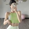 Verão Novo Regata Plissada Yoga Esportes Manga Curta Celebridade da Internet Alças Finas Sexy Versátil Roupa Exterior