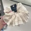Scrunchie de tecido de renda estilo coreano com um toque de alta qualidade, doce e elegante, prendedor de cabelo suave e estiloso