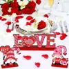 5 Regalos de Base de Letra para Pareja del Día de San Valentín Adornos de Madera con Base Set de Adornos de Madera de Escritorio para el Día de San Valentín
